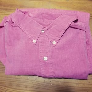 Chaps Long Sleeve Button Down Shirt XL Red Pink